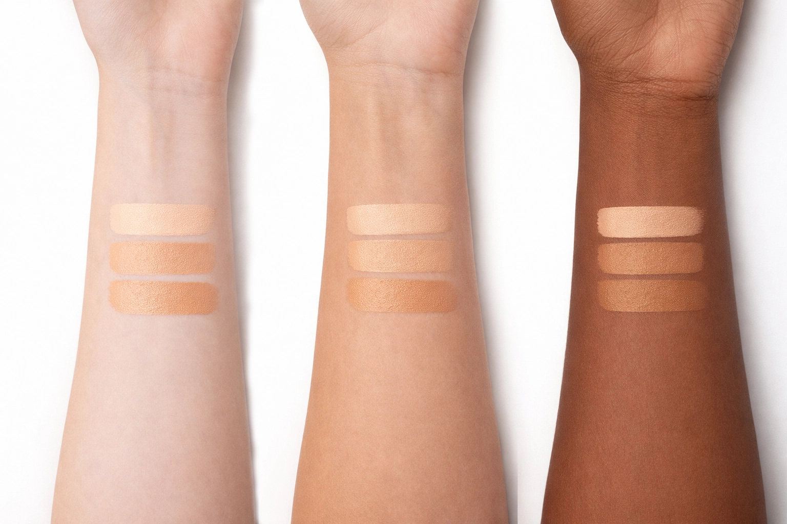 correcteur de teint 3 teintes universelles swatchs couleurs